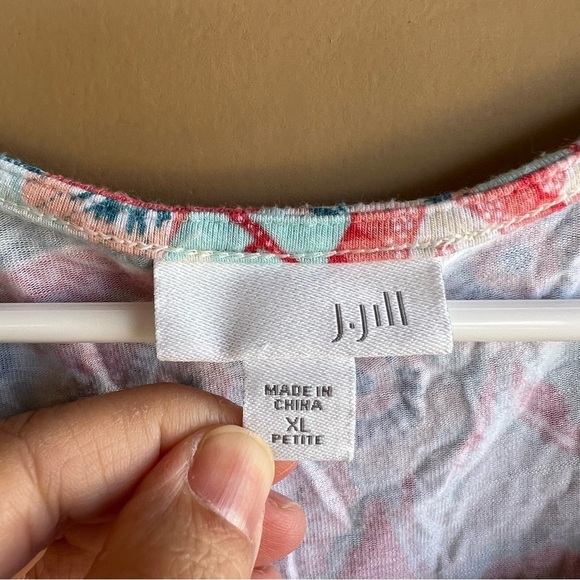 J.Jill Colorful Floral Sleeveless Dress Size XLP Vacation Resortwear Stretchy - Picture 2 of 6